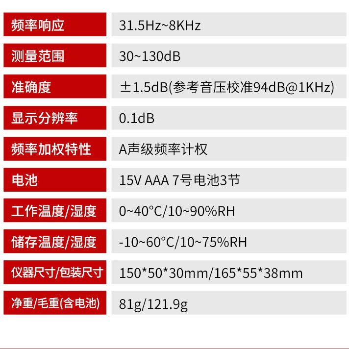 S8607 High Precision Decibel Meter Sound Level Meter Environmental Noise Meter Noise Detector Mini Noise Meter