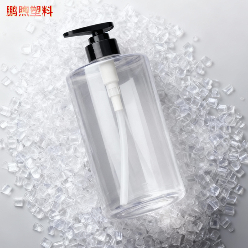Customized 1000ml Transparent Pet Plastic Dispensing Bottle Flat Shoulder Press-Type Shampoo Bottle Care Plastic Bottle Factory