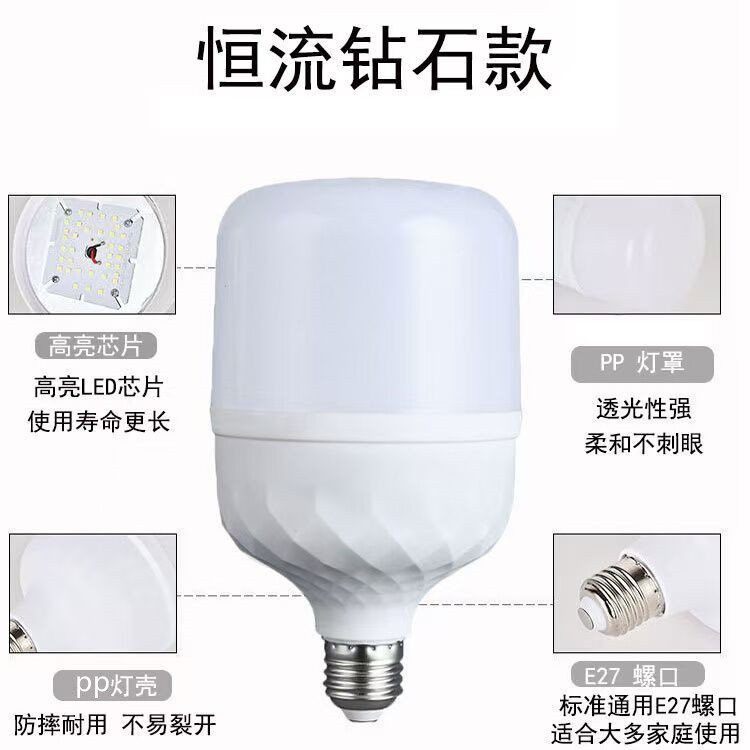 Factory wholesale led energy-saving bulb e27 Gao Fushuai bulb high-power stall light household super bright plastic light