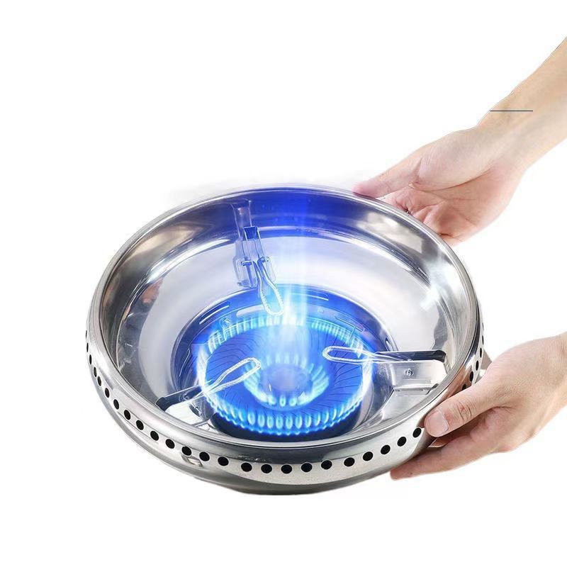 Double-layer Stainless Steel Gas Stove Windproof Cover Energy-saving Cover Fire Ring Gas Stove Bracket Accessories Household Cover
