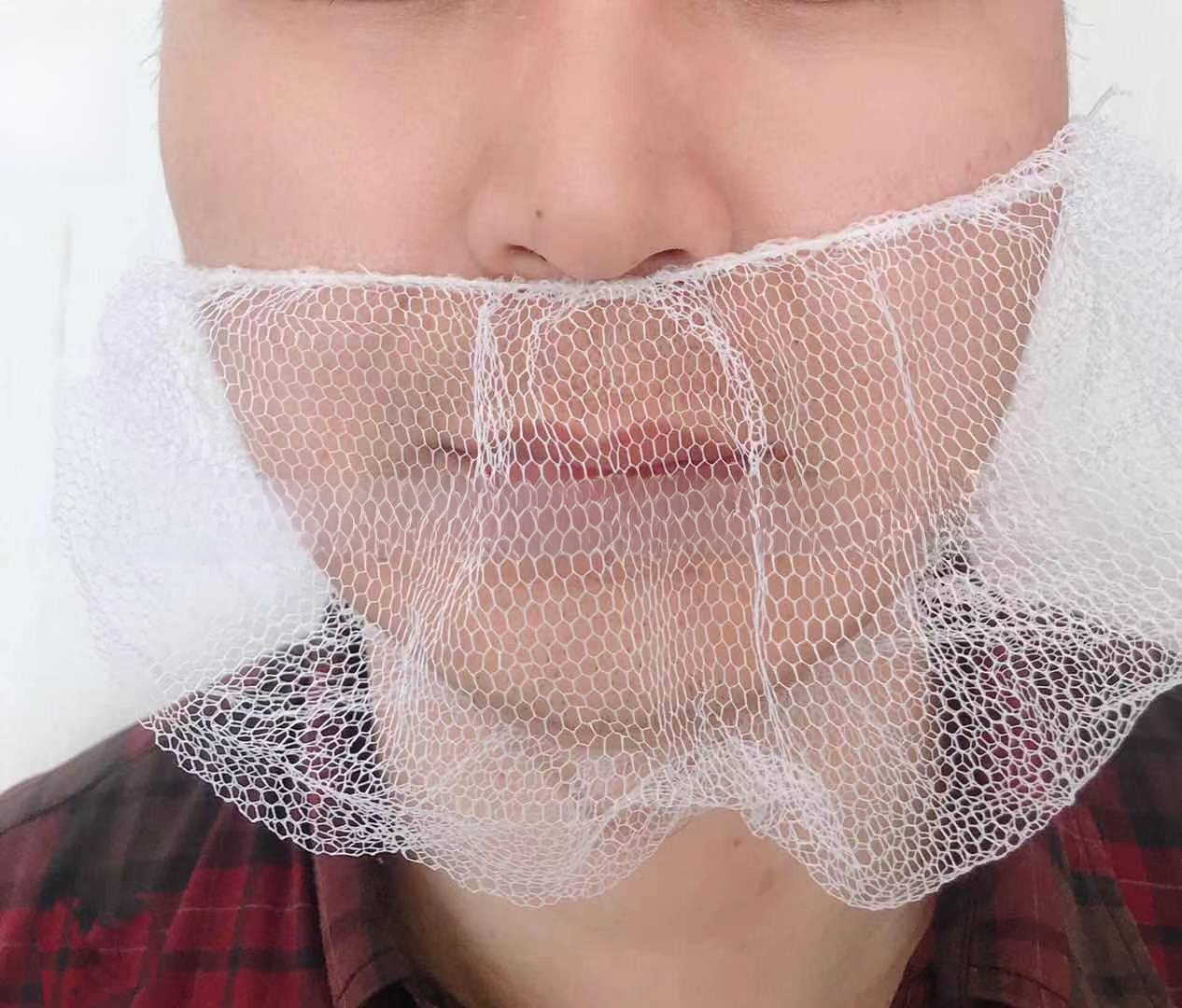 Disposable Nylon Mesh Beard Sleeve Blue Breathable White Brown Black Single Rib Headwear Ear-Hanging Beard Sleeve