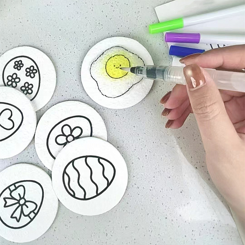 Cross-Border 3D Wood Pulp Cotton Texture Painting Environmentally Friendly Degradable Material DIY Handmade Painting Compressed Expanded Wood Pulp Sponge