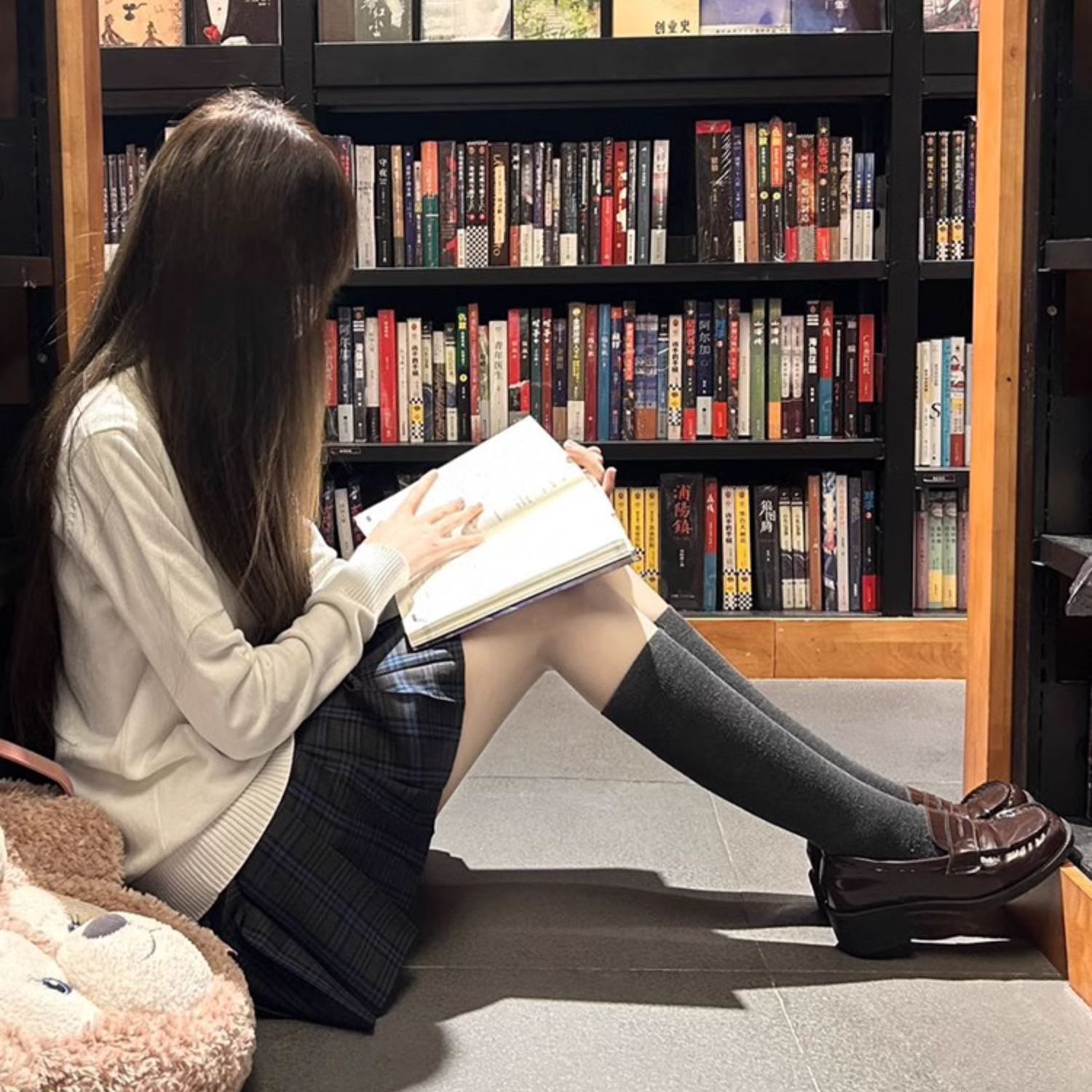 Jinjin Genuine JK Peck Skirt Autumn and Winter School-style JK Skirt Women's College-style Japanese Pleated Skirt