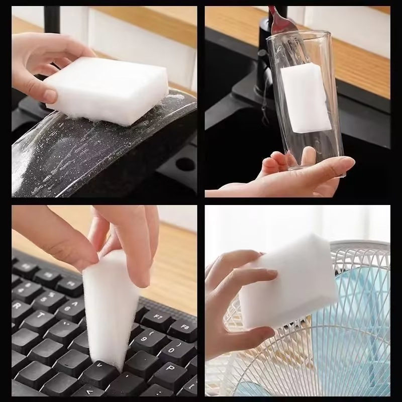 Nano Sponge Magic Wipe Household Cleaning Rag Kitchen Artifact Dishwashing Sponge Wood Pulp Thickeneded Car Washing Sponge Wipe