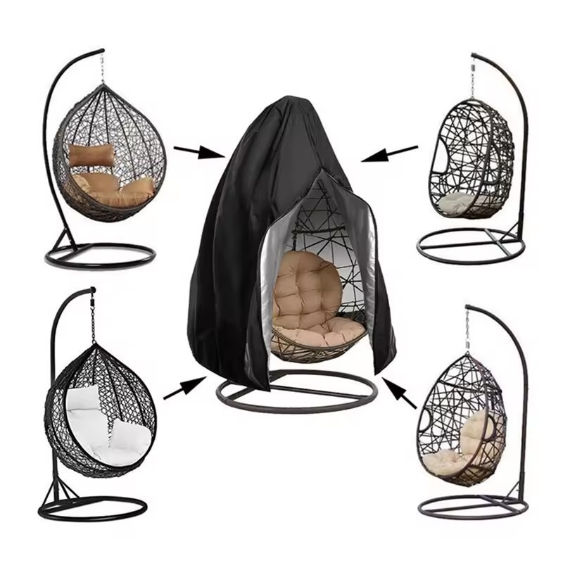 Cross-border Amazon Outdoor Eggshell Hanging Chair Dust Cover 210 Oxford Cloth Zipper Thickened Rainproof Sunscreen Cover