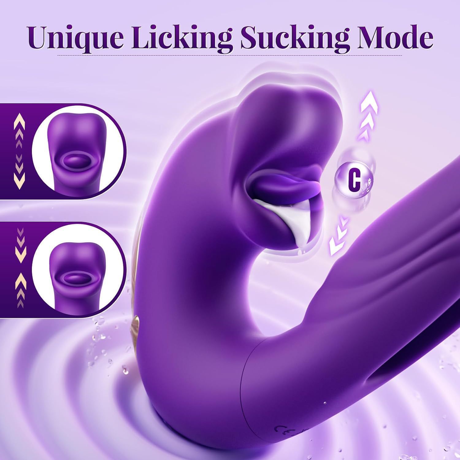 Cross-border new women's 7-frequency sucking G-spot masturbator three-in-one mouth slap tongue licking vibrator sex toys
