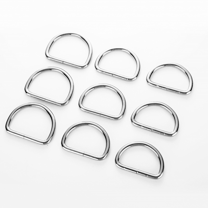 Luggage hardware accessories manufacturers D-buckle metal semi-ring D-shaped buckle iron ring D-shaped horseshoe buckle