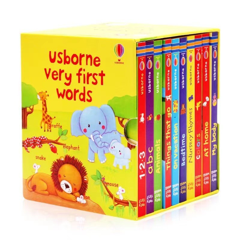 Usborne Very Frist Words First Set of English Word Board Books for Kidsren 10 Volumes Original English Version