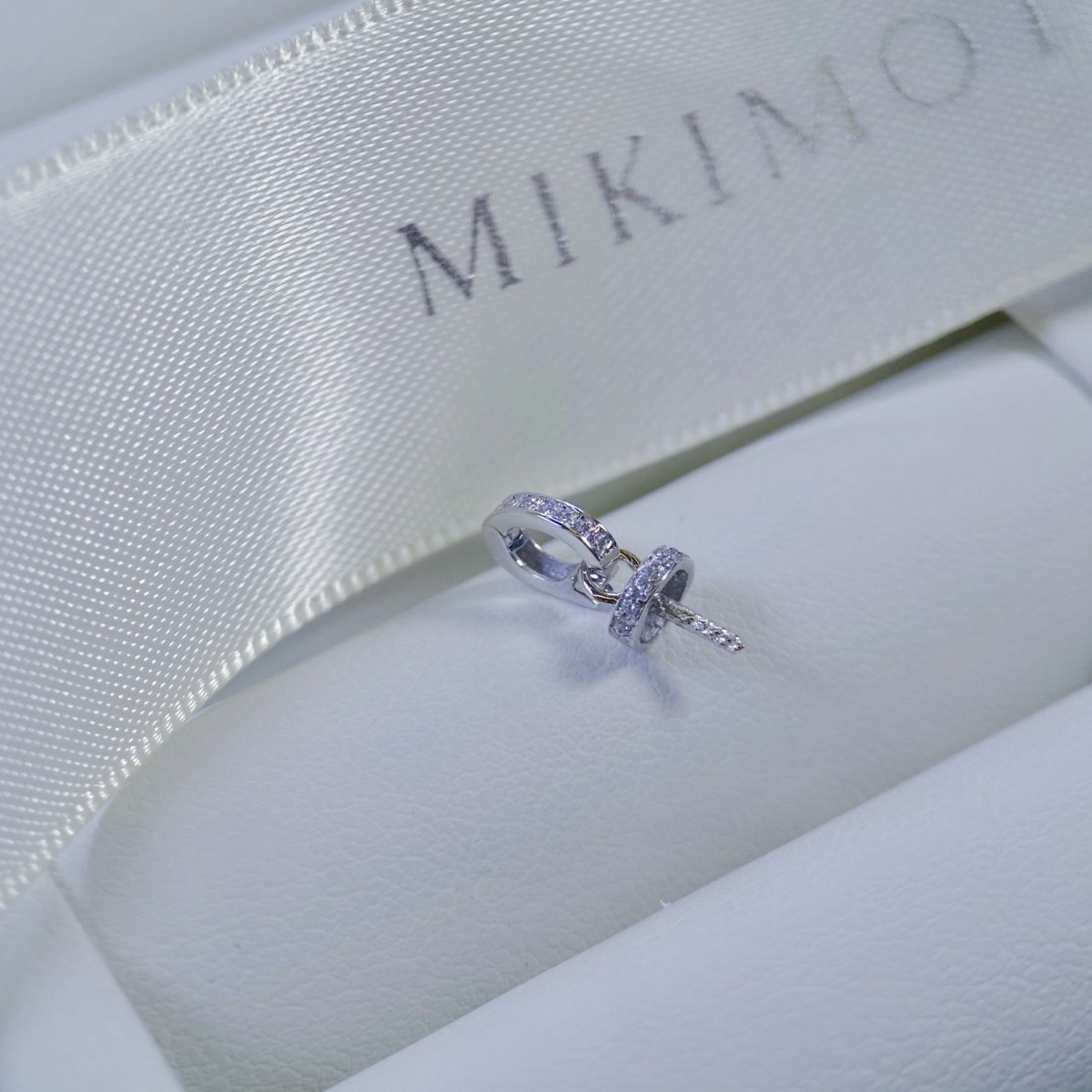 Platinum Pt900 Accessories, Pacifier Universal Button Pendant, Zircon Inlay, Reference Beads 12-13mm