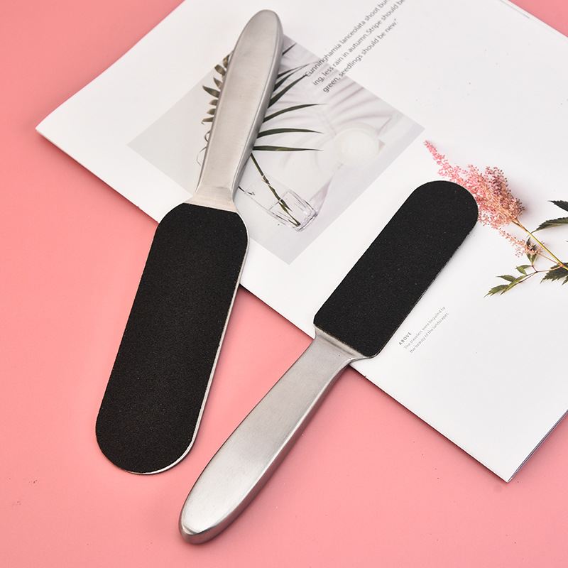 Stainless steel hollow handle double-sided sandpaper dead skin file replaceable sandpaper stainless steel foot grinding file foot grinding stone