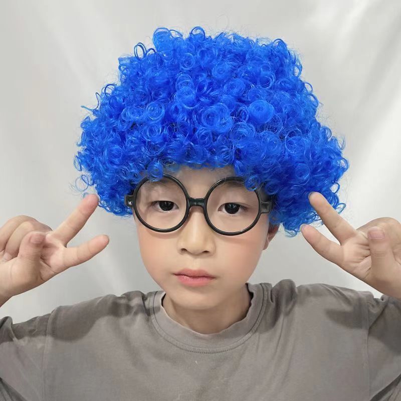 Fake Head Cover Round Curly Hair Props Extra Large Size Head Cover Large Wig Explosive Head Wig Fans Hair