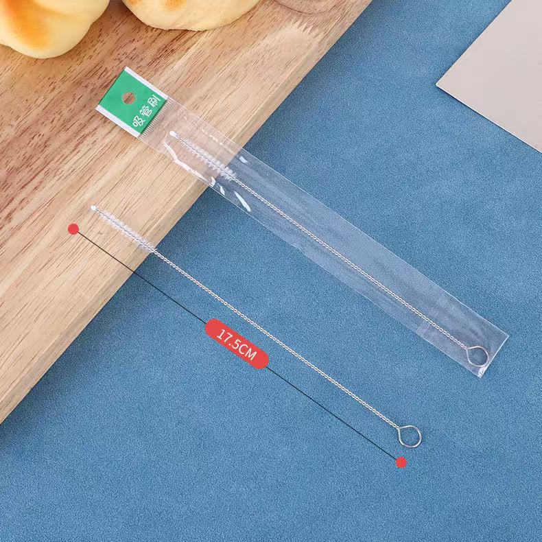 Straw Brush 304 Stainless Steel Nylon Brush Silicone Glass Kidsren's Water Bottle Cup Lid Gap Brush Manufacturer Wholesale
