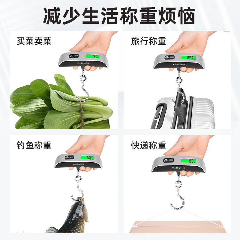 Luggage Scale Electronic Scale Portable Scale Hook Scale Package Scale 50KG Mini Hanging Scale Portable Spring Hanging Scale Fishing Scale