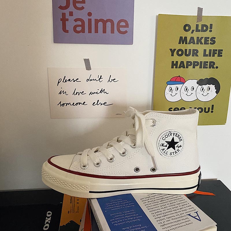 1970s High-top Canvas Shoes Women's ulzzang Retro Hong Kong Style All-match Korean-style ins Fashionable Shoes for Students