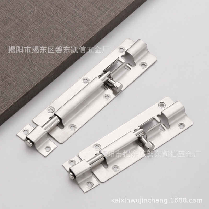Stainless Steel Latch Door Bolt Bathroom Wooden Door and Window Anti-Theft Latch Lock Thickeneded Surface-Mounted Old-Fashioned Small Square Latch