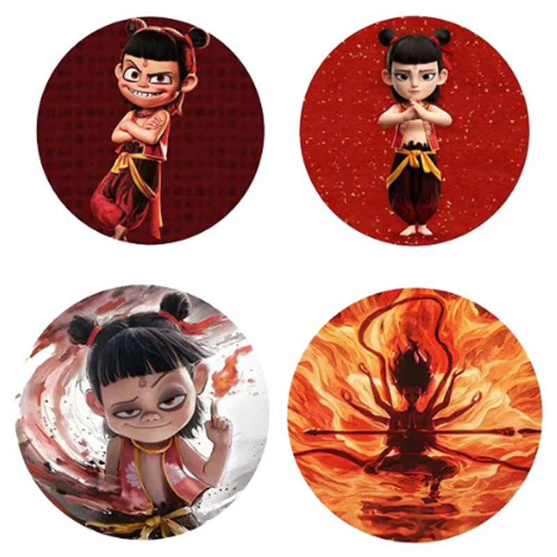 Customized Nezha Peripheral Cartoon Funny Pvc Coaster Kitchen Meal Pot Mat Clear Bar Office Desk Waterproof Soft Rubber Mat