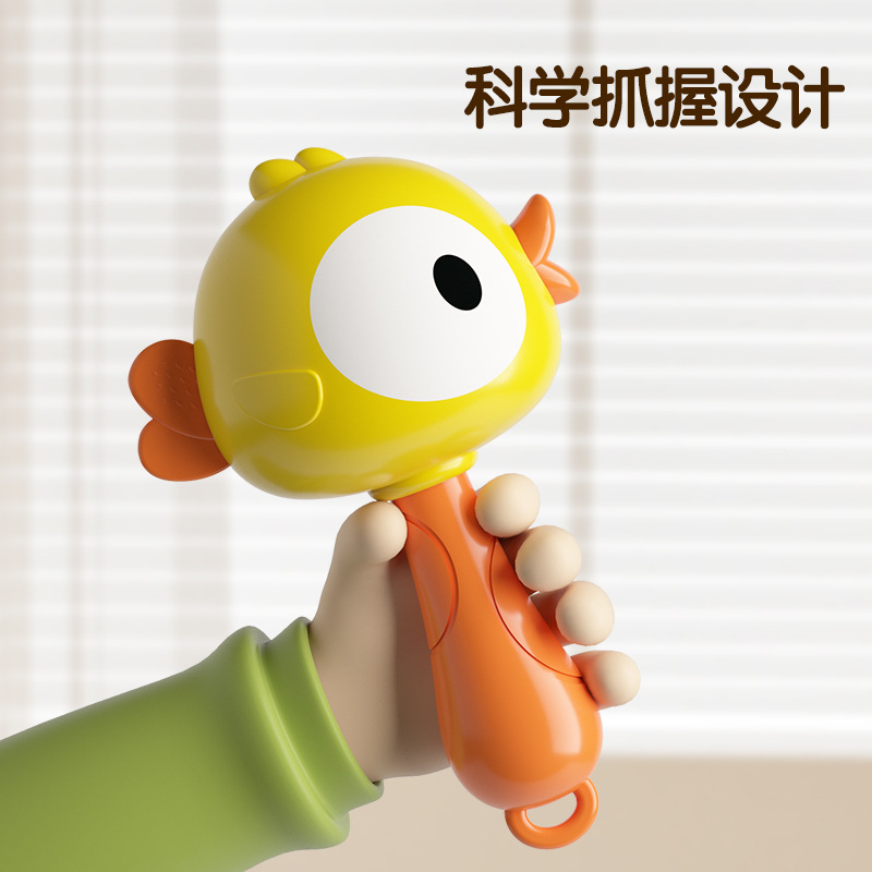 Baby Toy 0-1 Year Old Frog Small Sand Hammer Hand Rattle Early Education Sand Hammer Grasping Exercise Head-up Newborn Toy