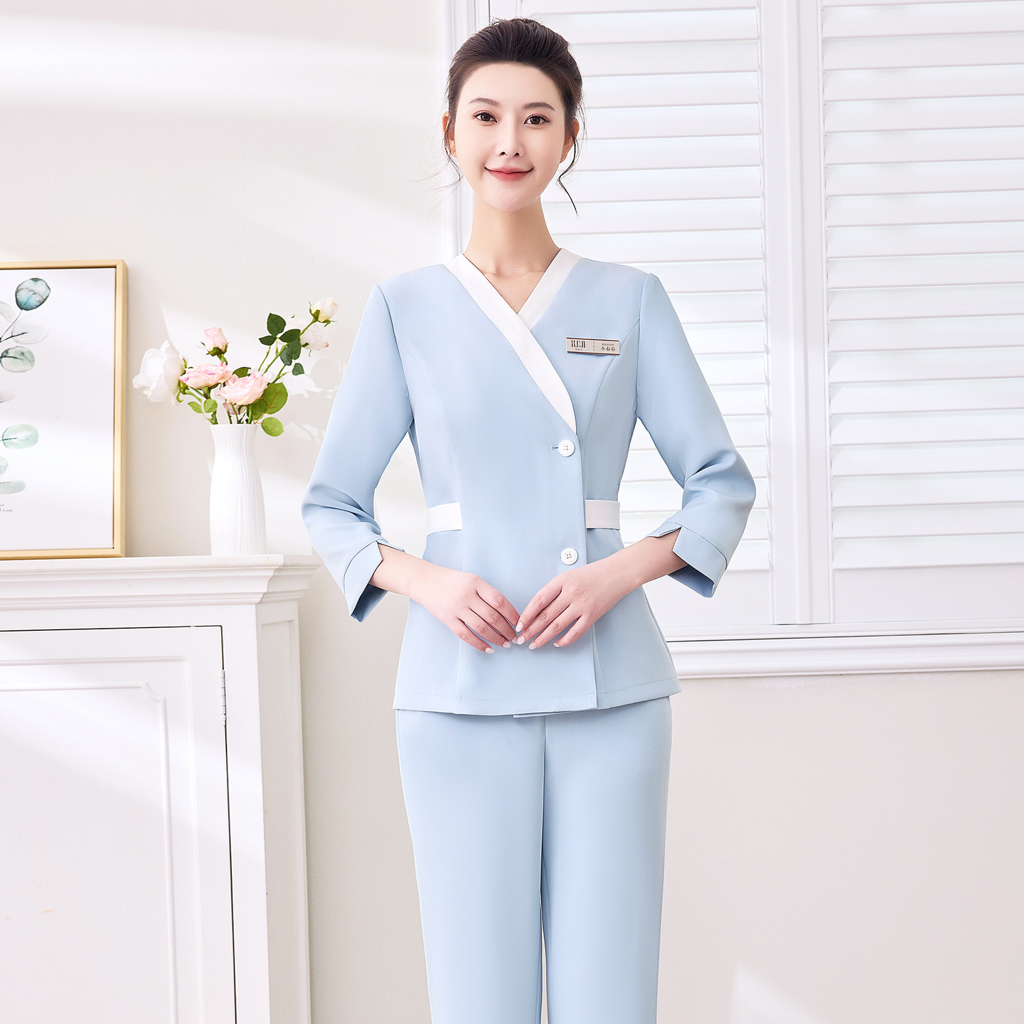 Xiangchunniao Korean Style Light Medical Beauty Care Nurse Uniform Women's Autumn and Winter New Beauty Salon Spa Work Clothes Suit