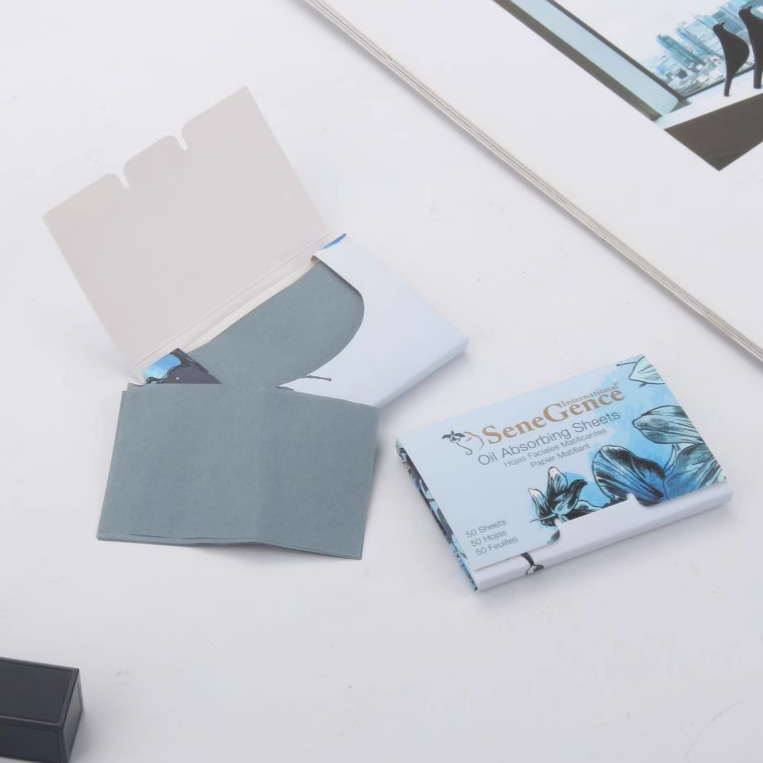 Oil-Absorbing Paper, Oil-Absorbing Facial Tissue, Green Tea Paper, Bamboo Charcoal Paper, Boxed Oil-Control Portable Facial Tissue for Female Students, Refreshing Oil Control