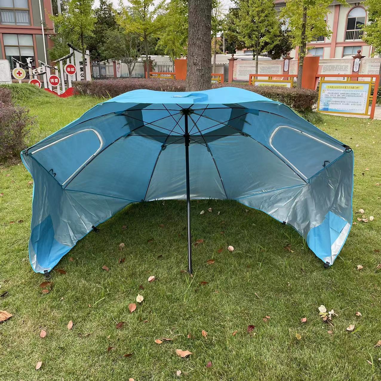 2.4m Portable Beach Tent Umbrella Multifunctional Canopy Camping Team Canopy Large Fishing Umbrella Parasol Canopy