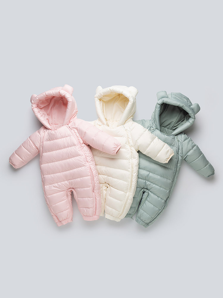 New Baby down Jacket Jumpsuit, Winter Baby down Outing Clothing, Newborn Warm Huggie Clothing, Romper Clothing