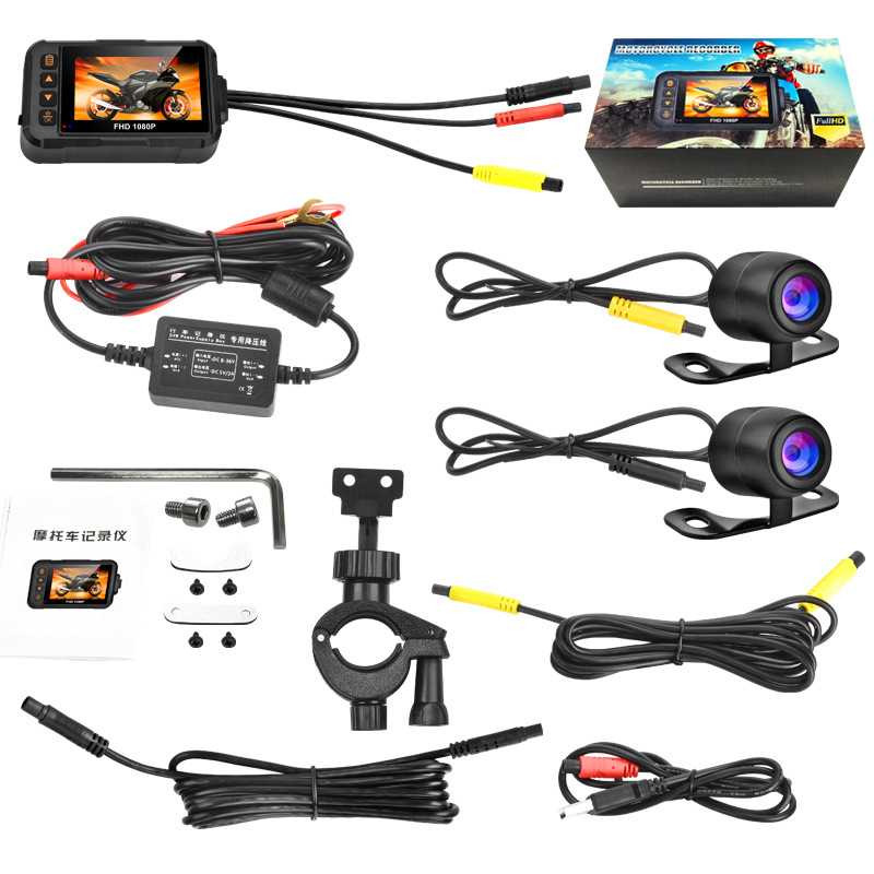 Cross-border motorcycle locomotive driving recorder waterproof front and rear double recording 720p HD motorcycle camera