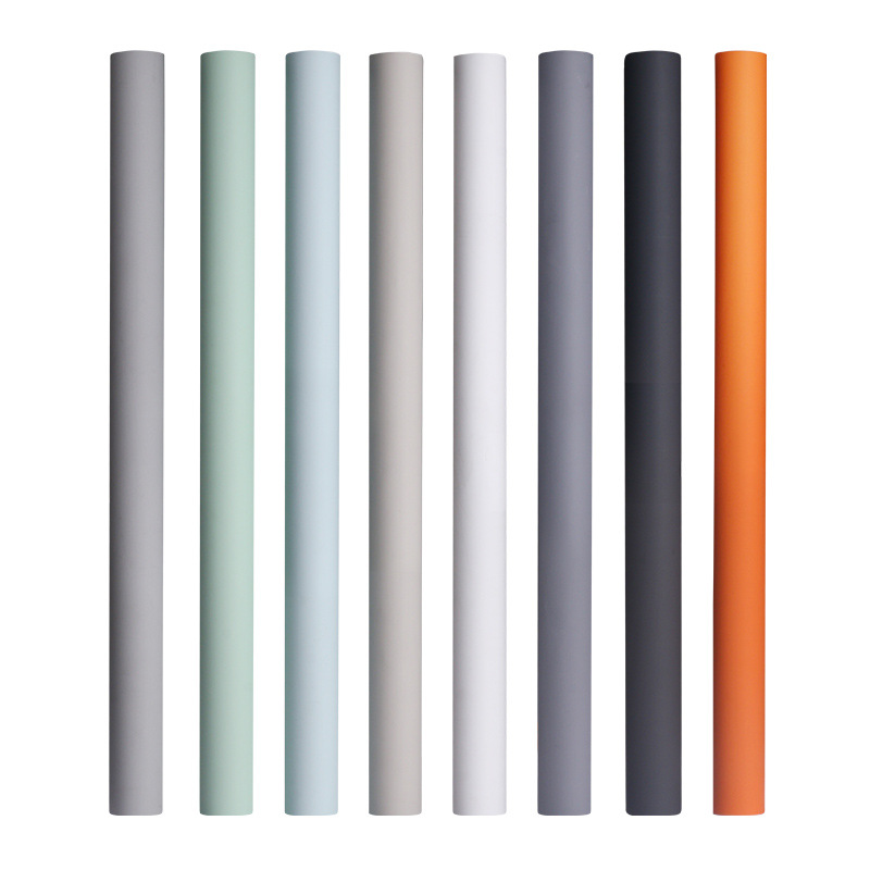 Furniture renovation stickers wardrobe solid color skin feeling cream style wallpaper bedroom desktop self-adhesive wallpaper wallpaper