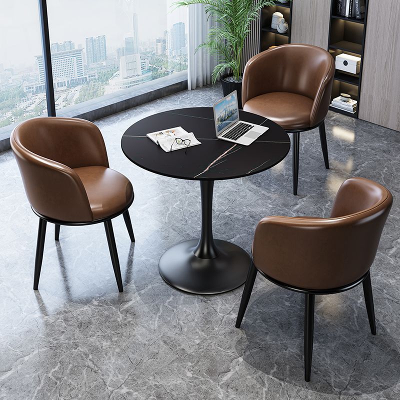 Nordic Light Luxury Rock Negotiation Table and Chair Reception Office Reception Combination Balcony Leisure Milk Tea Round Table Internet Celebrity Home