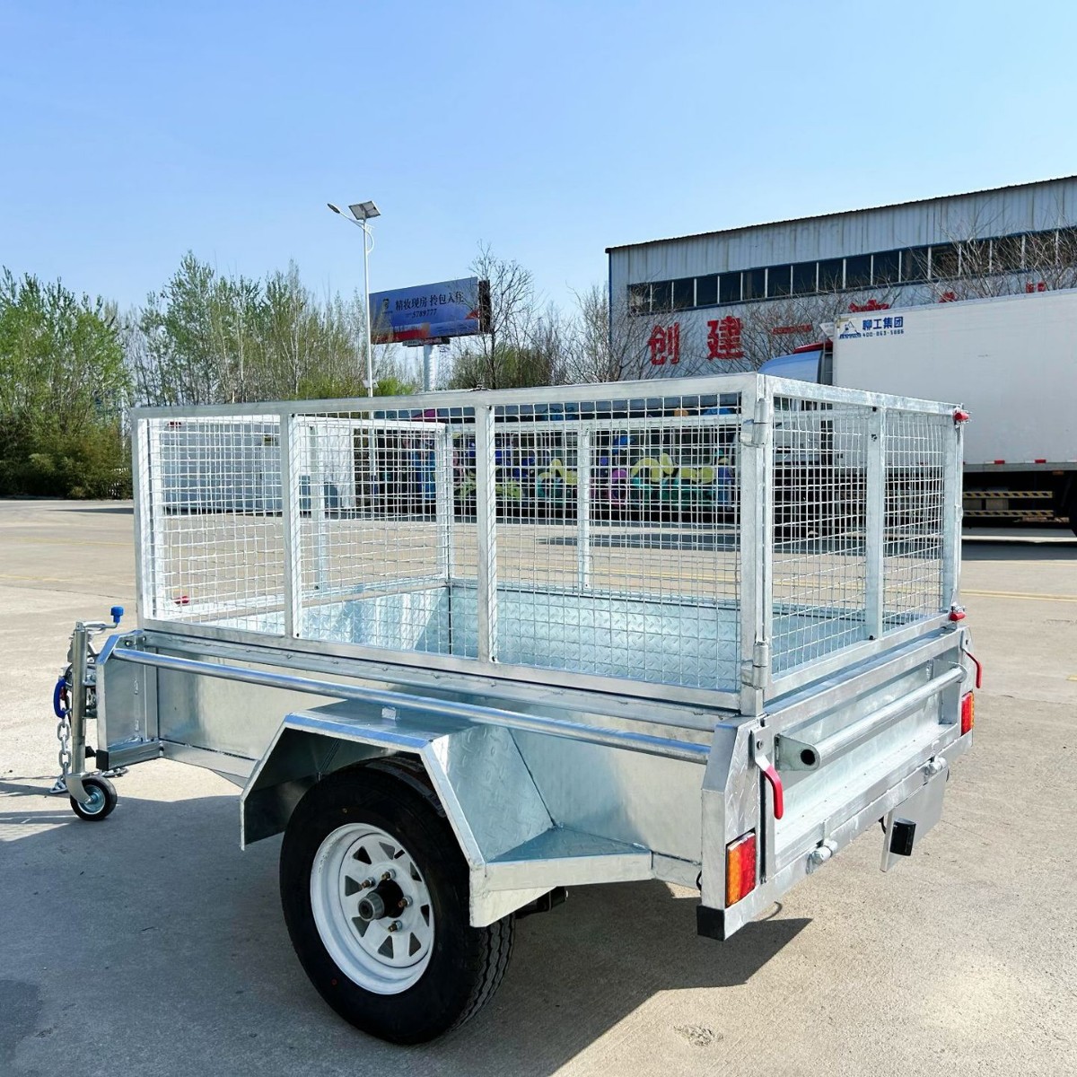 Cage-Type Trailer 7*5 Feet Atm750Kg Galvanized Mesh Tool Cart Export Specifications Made to Order Plated