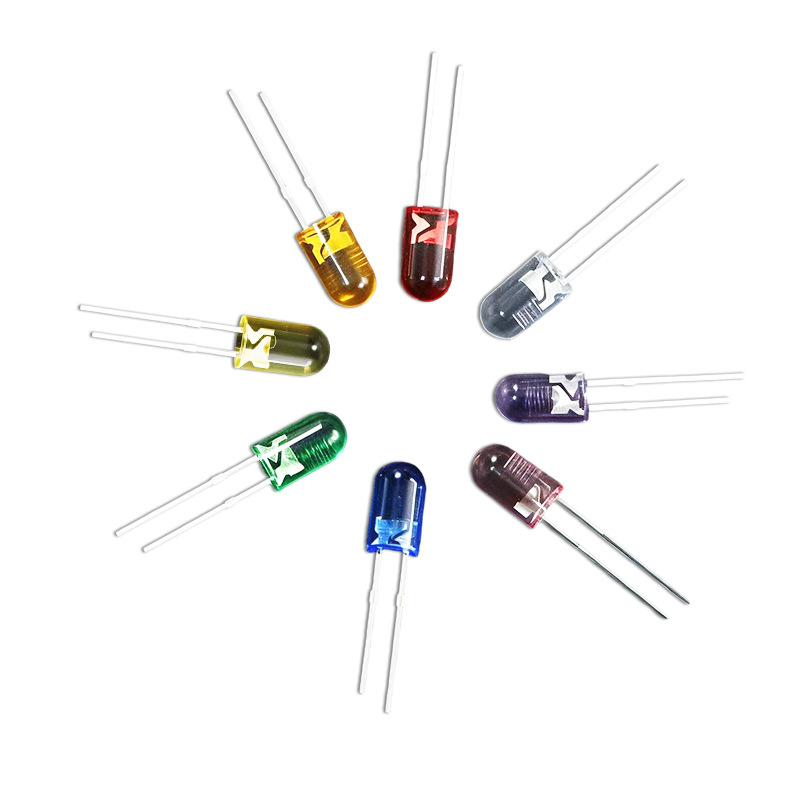 F5 Round Head Edgeless Copper Bracket High Brightness White Light 5mm Round Head Copper Foot Straight Plug Led Lamp Bead Christmas Light String Ul Certification