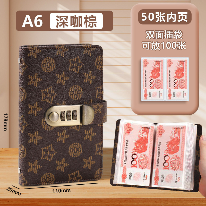 Кошелек из искусственной кожи для хранения наличных, книга для накопления денег, большой объем, памятные билеты, книга для накопления монет, можно кастомизировать с печатью логотипа