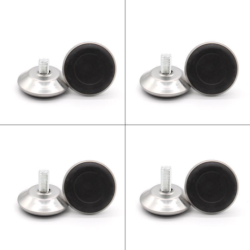 Furniture Metal Adjustable Foot Pads, Foot Cups, Display Stand Height Adjustment Feet, Stainless Steel Round Shock-Absorbing Non-Slip Modern Simple Design