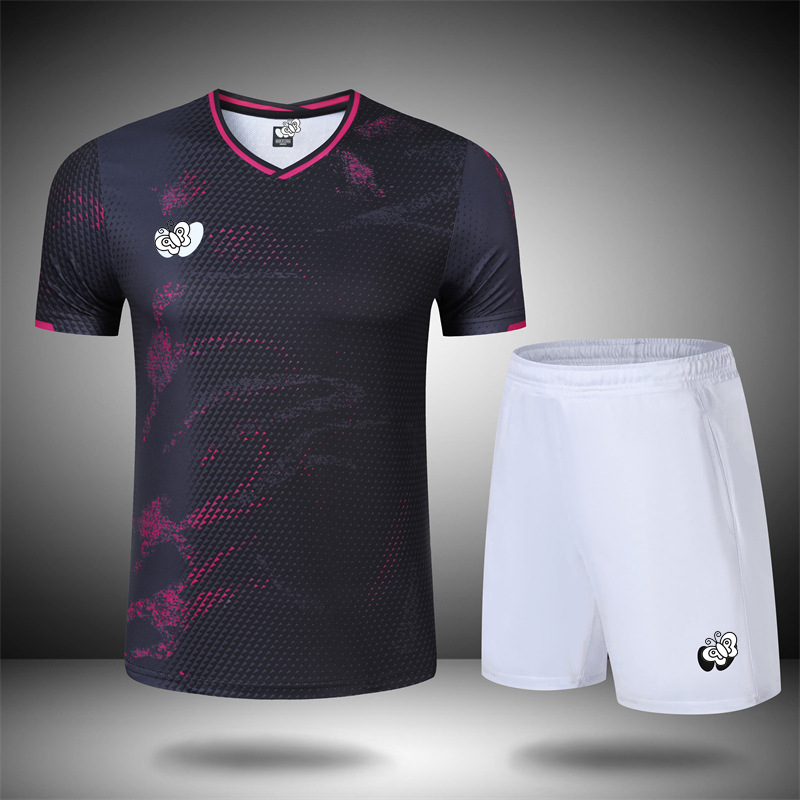 New Table Tennis Clothing Tops for Men and Women, Quick-Drying Sportswear, Kidsren's Student Table Tennis Training Clothing Group Purchase 21095