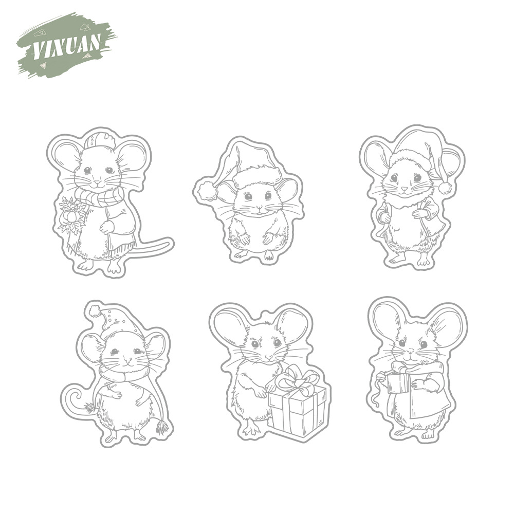 Christmas mouse scrapbook metal carbon steel knife mold silicone stamp cutting die embossing etching knife mold