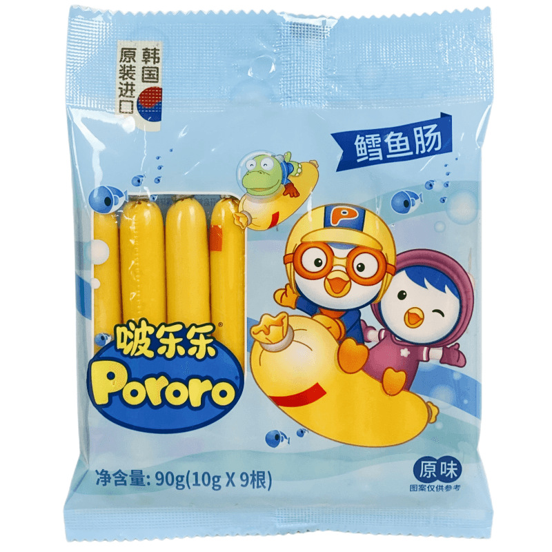 South Korea Lele fish sausage 90g bags original imported deep sea cod cheese nutrition healthy children snacks
