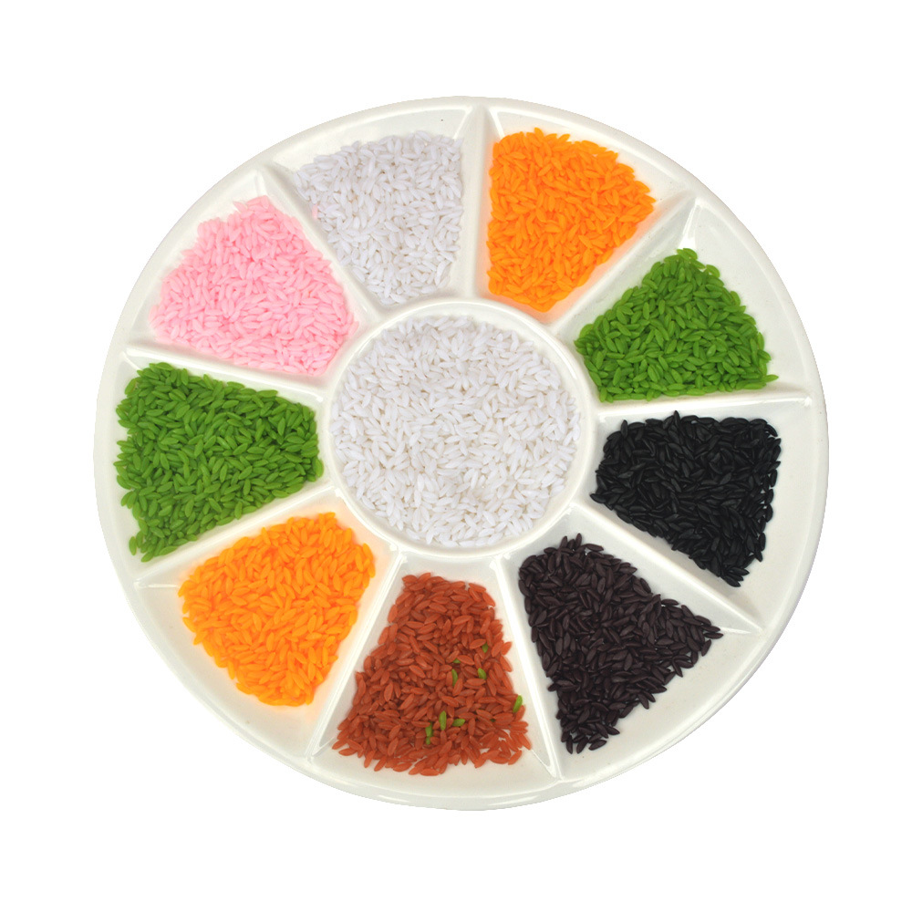 PVC simulation food three-dimensional fake rice model 1g colored rice granules hand-made ball cereals colored rice