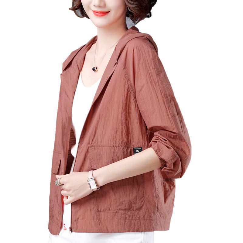 2025 New Short Tops Mommy Wear Easiest for Match Top Large Size Long Sleeve Sun Protection Clothing for Women