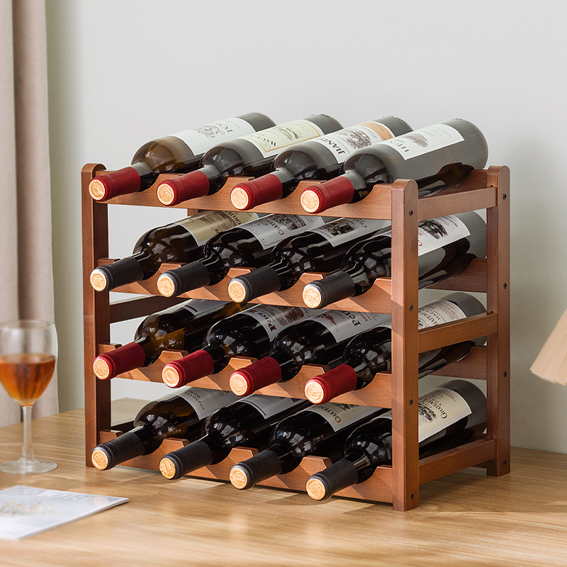 Creative Red Wine Rack Ornaments Desktop Multi-layer Red Wine Display Rack for Living Room Household Wine Grid for Wine Bottle Bracket