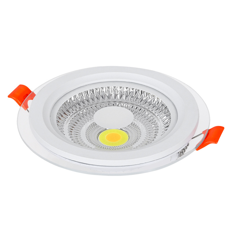 Led Glass Panel Light Factory Direct Sales Large Quantity in Stock Embedded 6W10W Three-Color Dimming Downlight Skd Cross-Border
