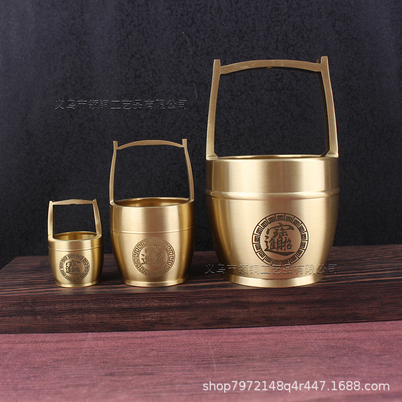 Чистая латунная ведерко золотых украшений большое ведро настольные украшения для гостиной креативные изделия подарки