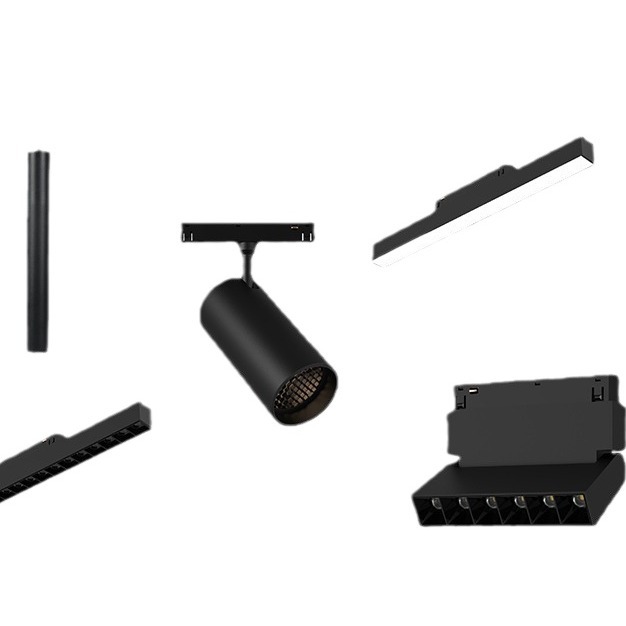 Extremely narrow 16-type magnetic track light no main light style living room black surface mounted embedded ceiling track light
