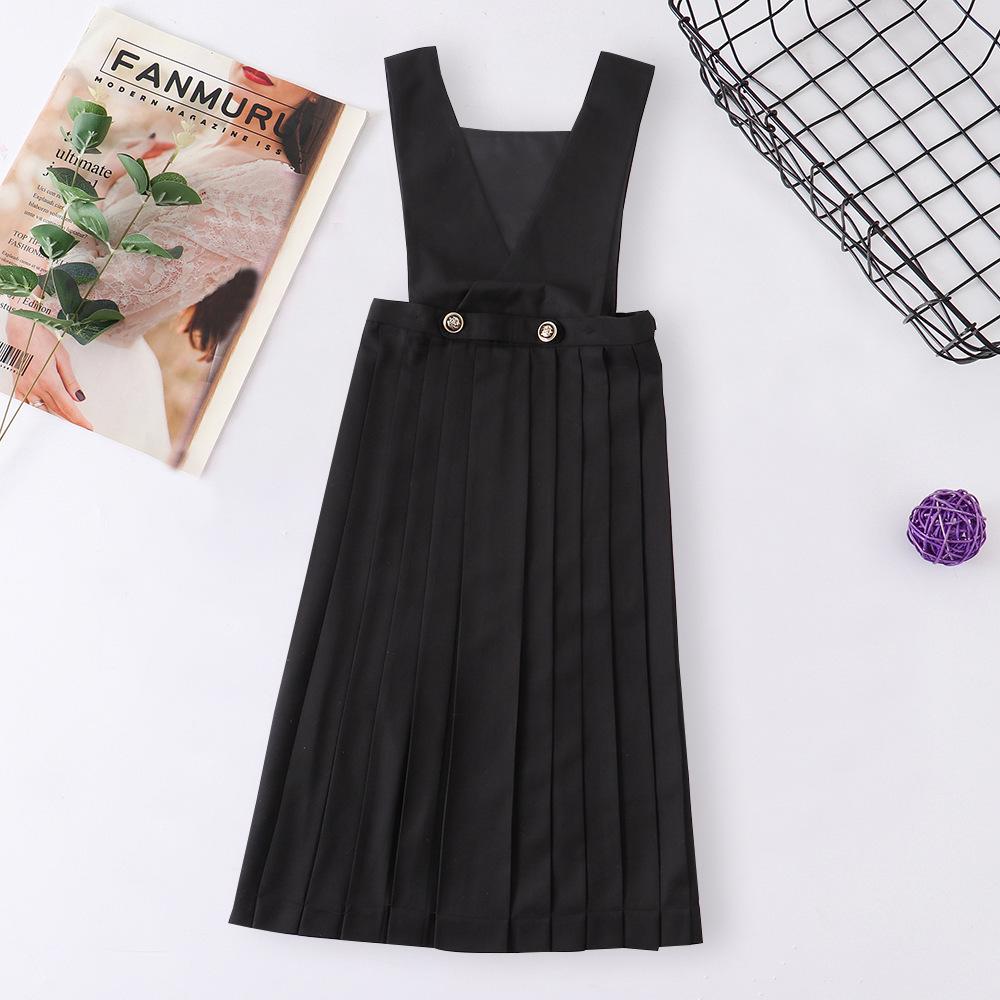 Milk protection skirt JK skirt card milk skirt suspender skirt dress breast protection skirt women's uniform skirt solid color maxi skirt pleated skirt