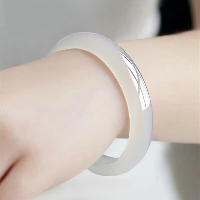 11мм белый агат браслет хальцидоновый браслет высококачественный браслет нефритового посева оптовая продажа