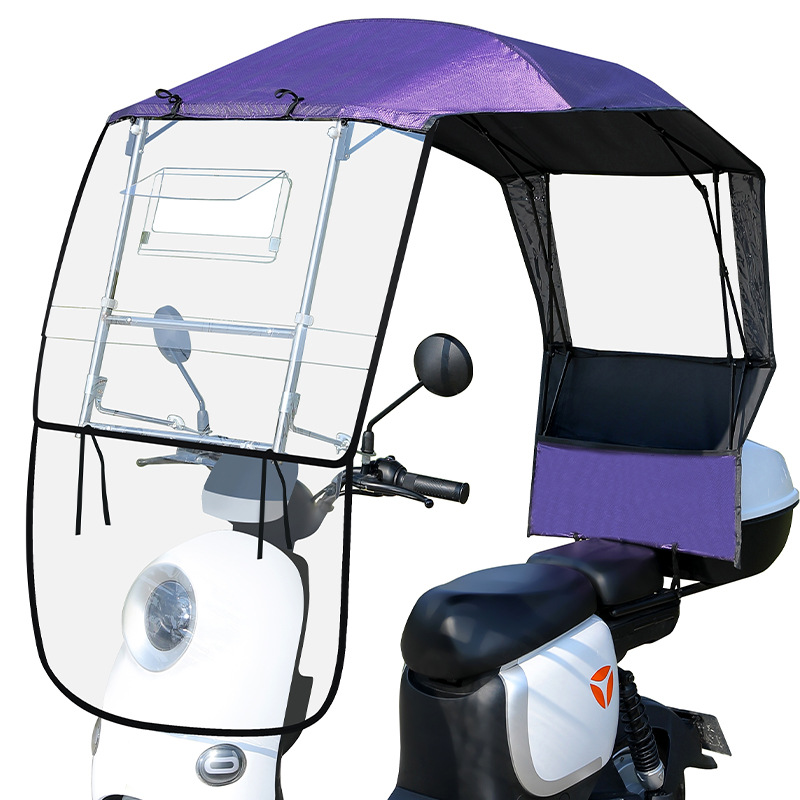 New electric car canopy fast hand quick release motorcycle battery car universal sunscreen rainproof windscreen parasol wholesale