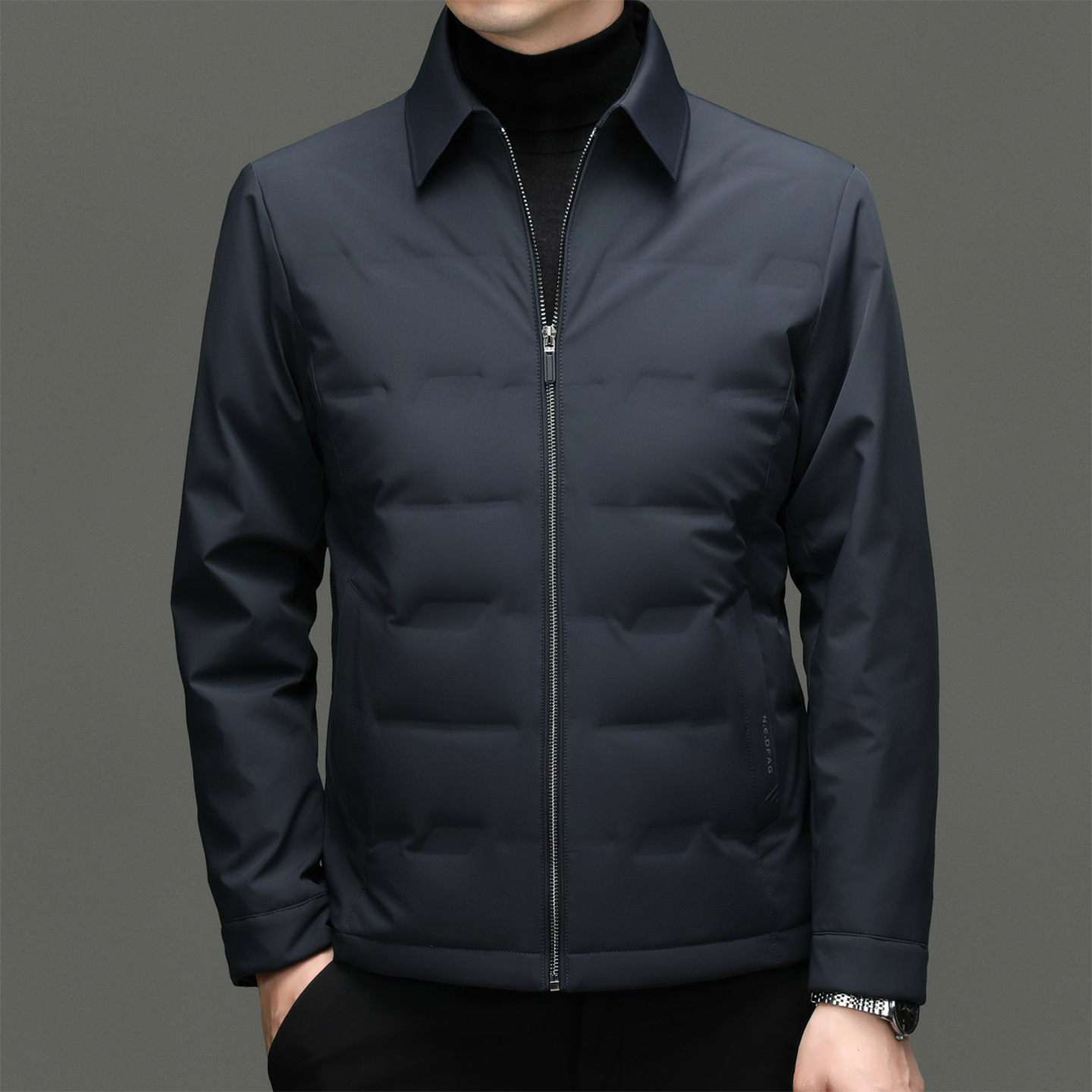 [Новый национальный стандарт] Зимняя новая куртка из пуха для папы 2025 года, 90% велюровая, повседневный бизнес кардиган для мужчин среднего и пожилого возраста