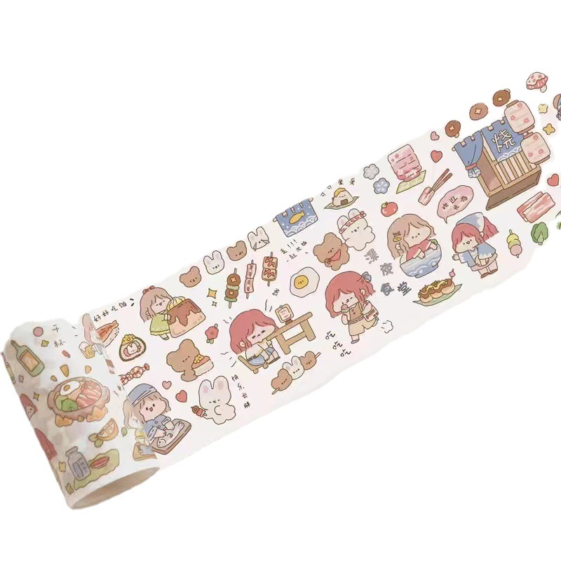 Kapibala Journal Tape Creative Washi Cartoon Tape Cute Ins High-Value Girly Journal Tape