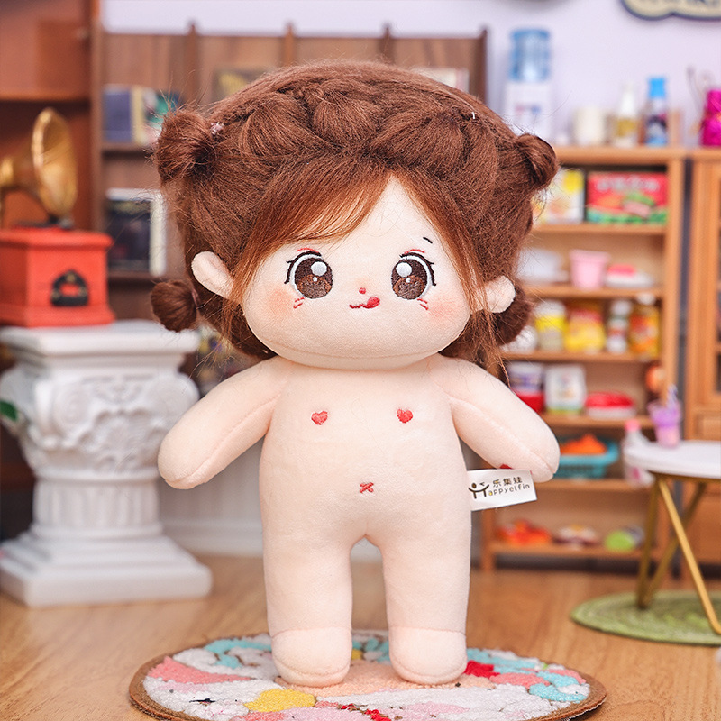 In-Stock 20cm Cotton Doll Naked Doll Without Attributes, Fluffy Cute Anthropomorphic Plush Toy, Gift for Girls
