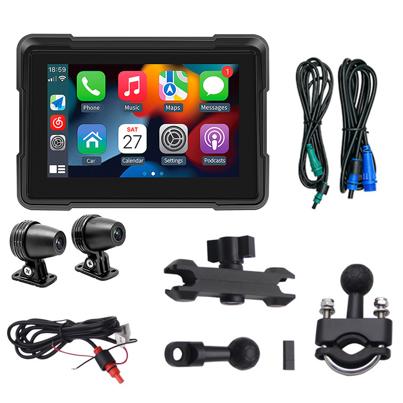 Motorcycle Driving Recorder Wireless Carplay High-Definition Dual-Lens Tire Pressure Navigation Waterproof Riding Recorder