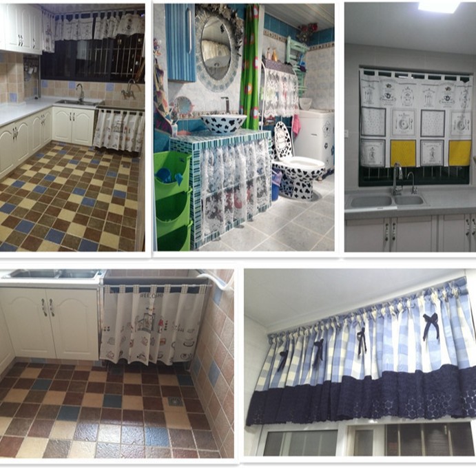 White Painted Plum Blossom Telescopic Rod Multifunctional Shower Curtain Rod Curtain Rod No-Drill Clothes Drying Rod Japanese-Style Door Curtain Rod