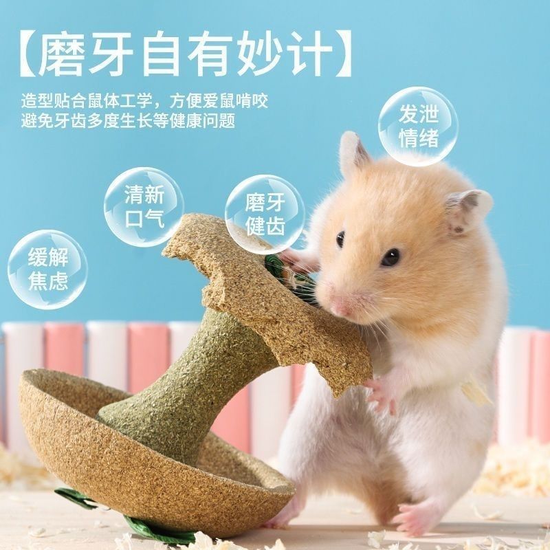 Hamster Apple Core Teething Stick Golden Bear Hamster Teething Food Snacks Wear-Resistant Hiding Landscaping Toys and Supplies
